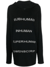 RICK OWENS INTARSIA-KNIT PULLOVER HOODIE