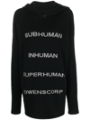 Rick Owens Intarsia-knit Pullover Hoodie In 黑色