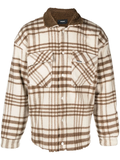 Represent Check-pattern Collared Overshirt In Multicolor