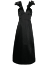 Jil Sander Black Satin Dress In 黑色