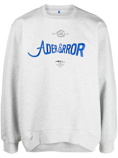 Ader Error Logo-print Long-sleeve Sweatshirt In Grey