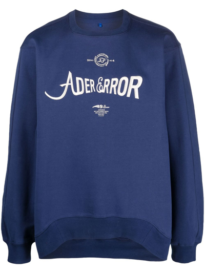 Ader Error Navy Verif Sweatshirt In Blue
