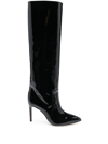 Paris Texas Moc Croco Tall Boots Stiletto Heel In Black