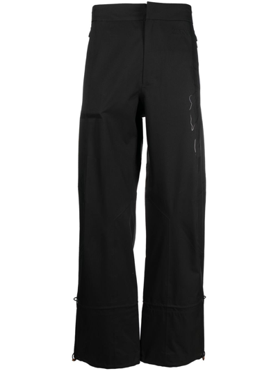 Zegna Toggle-cuff Straight-leg Trousers In Black