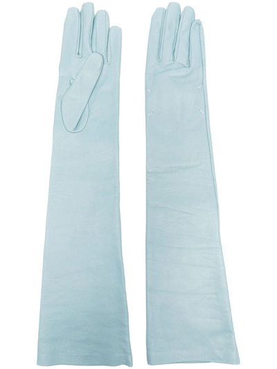 Maison Margiela Gloves Leather In Blue