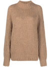 Moncler Alpaca Wool-blend Sweater In Brown