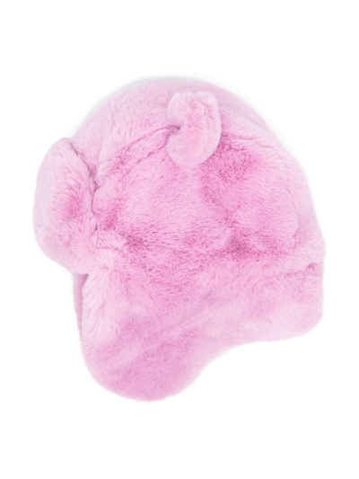 Ugg Faux-fur Hat In Rose Quartz