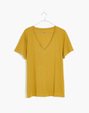 Madewell Whisper Cotton V-neck Tee In Bronzed Lichen