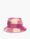 Mw Oversized Plaid Bucket Hat In Plaid In Spiced Raisin