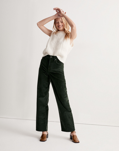 Mw The Perfect Vintage Wide-leg Pant: Corduroy Edition In Deep Forest