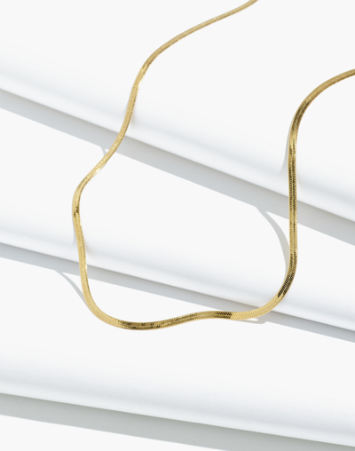 Mw Delicate Collection Demi-fine Skinny Herringbone Chain In 14k Gold