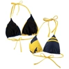 Foco Navy Michigan Wolverines Wordmark Bikini Top In Navy