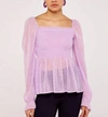APRICOT Dobby Smock Ruffle Top in Lilac
