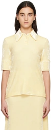 Jil Sander Off-white Pointed Collar Polo In 106 Cosmic Latte
