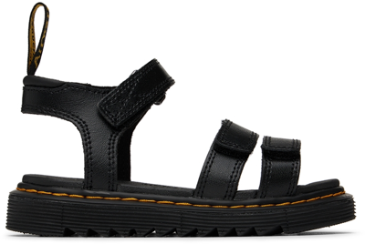 Dr. Martens Kids' Klaire Chunky-strap Leather Sandals 6-10 Years In Black