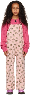 The Animals Observatory Mule Printed Cotton Jersey Dungarees In Pink