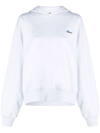 We11 Done Logo-embroidered Oversized Hoodie In Grey