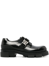 Givenchy Squared Derbies In Leather With 4g Buckle In Black
