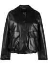 KASSL EDITIONS WIDE-SLEEVE FAUX-LEATHER JACKET