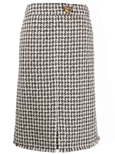 Lanvin Tweed Pencil Skirt In Black