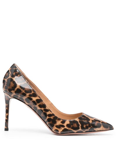 Aquazzura Leopard-print 80mm Pumps In Brown