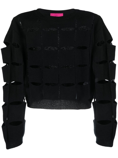 Valentino Cut-out Wool Jumper In Black