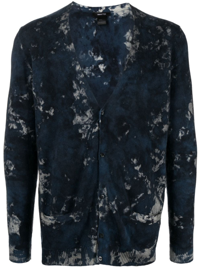 Avant Toi Boreal-print Knitted Cardigan In Blue