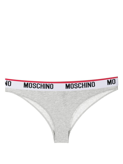 Moschino Logo Band Briefs In Grey