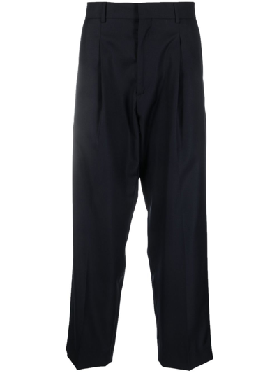 Costumein Pleat-detail Straight-leg Trousers In Blue