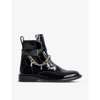 ZADIG & VOLTAIRE ZADIG&VOLTAIRE WOMEN'S NOIR LAUREEN HIGH CHAIN-DETAIL PATENT-LEATHER ANKLE BOOTS,55018846