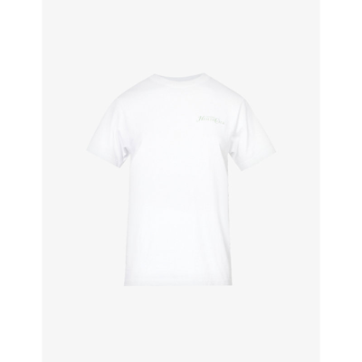 Sporty And Rich Rizzoli Logo-print Cotton-jersey T-shirt In White