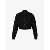 GIVENCHY FAUX PEARL-EMBELLISHED CROPPED WOOL BOMBER JACKET