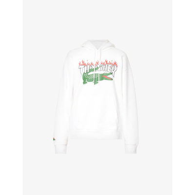 Lacoste X Thrasher Graphic-print Cotton-jersey Hoody In