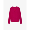 Zadig & Voltaire Vivi Patch V-neck Cashmere Jumper In Framboise