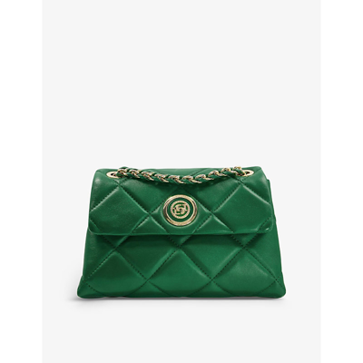 Dune Duchess Medium Quilted-leather Shoulder Bag In Green-leather
