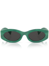 Miu Miu Womens Green Mu 11ws Oval-frame Acetate Sunglasses In Green