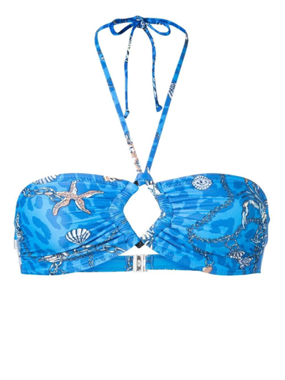 Ganni Recyceltes Bikinioberteil In Blue