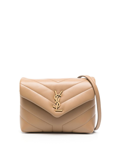Saint Laurent Loulou Quilted Mini Bag In Nude