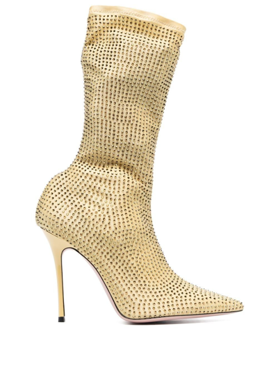 Gedebe Logan Crystal-embellished Boots In Gelb