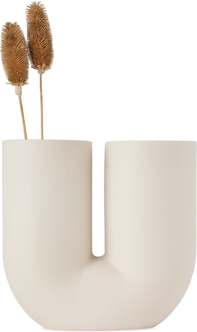 Muuto Off-white Porcelain Kink Vase In Sand