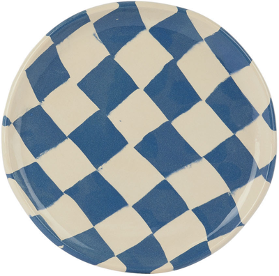 Henry Holland Studio Blue & White Check Side Plate In Blue/white