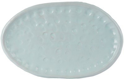 Gerstley Blue Oval Dish Platter In Pale Blue