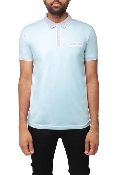 X-ray Pipe Trim Short Sleeve Polo In Light Blue