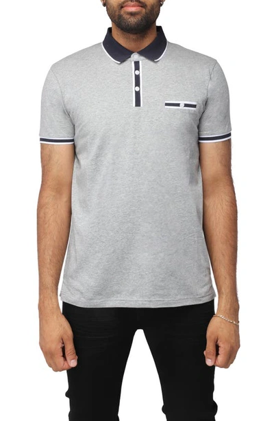 X-ray Pipe Trim Short Sleeve Polo In Light Heather Grey