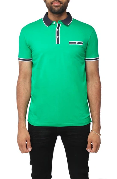 X-ray Pipe Trim Short Sleeve Polo In Kelly Green