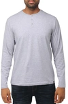 X-ray Long Sleeve Henley Shirt In Cloud Grey