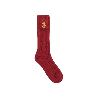 Pre-owned Golf Wang Cable Knit Socks 'red'