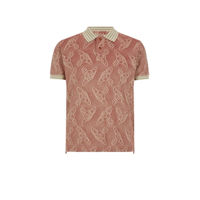 Vivienne Westwood Orb-print Regular-fit Cotton Polo Shirt In Red