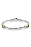 Samuel B. Sterling Silver Peridot Station Bangle In Green