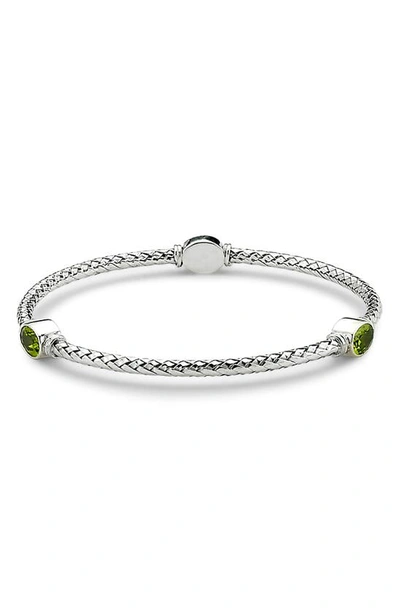 Samuel B. Sterling Silver Peridot Station Bangle In Green